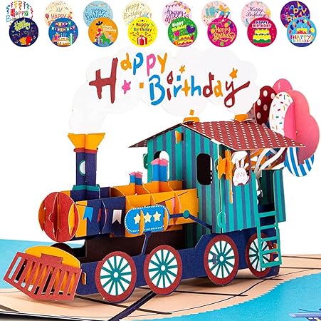 Amazon メッセージカード 誕生日カード 子供 両親 結婚相手 家族 同僚 友達への Birthday Card 彼女 メッセージカード 誕生日 セット 子供 誕生日 メッセージカード 電車 子供 バースデーカード 男の子 電車 小学生男子 誕生日カード 立体 電車 グリーティング