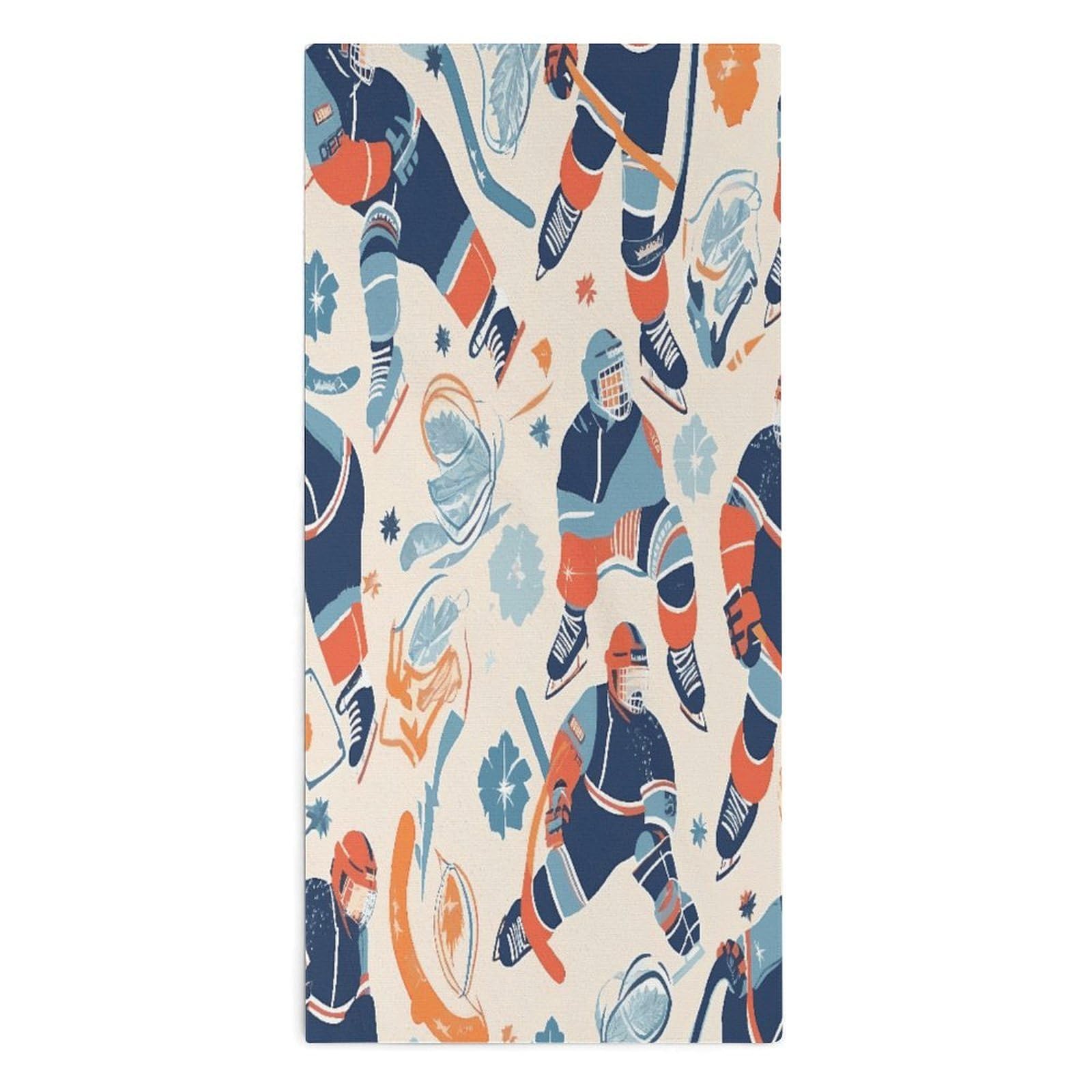 Btcowzrv Style Hockey Elements Creative Patterned Bath Towel Beach Towels Shower Towel