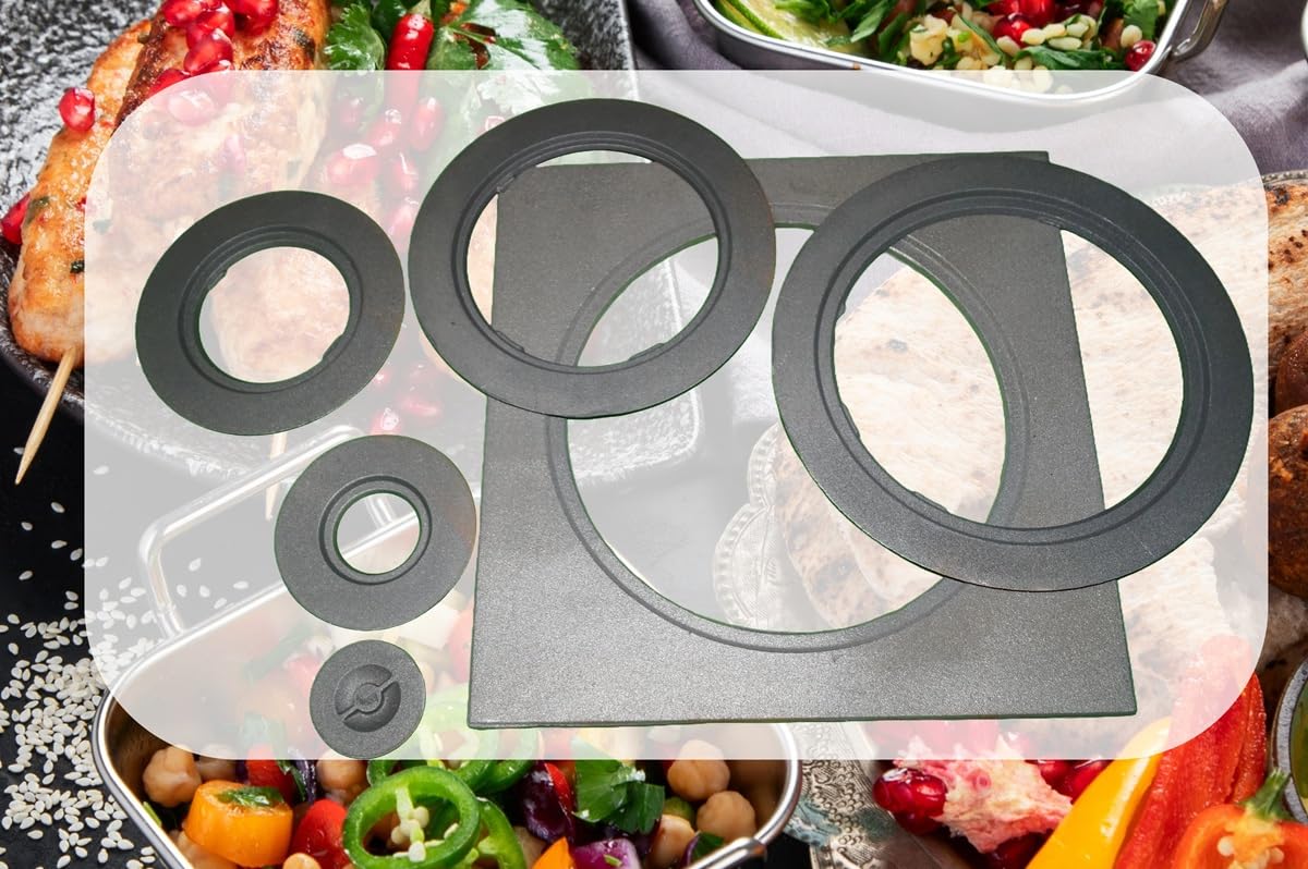 Placa para horno (520 x 520 mm, hierro fundido, anillos de hierro fundido)