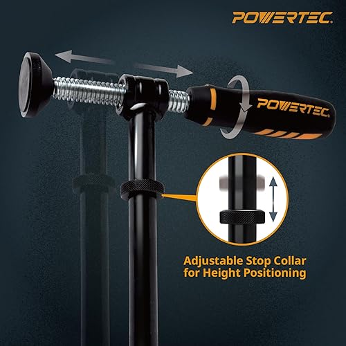 Miniatura 3 de POWERTEC 71771 Abrazadera de tornillo de 90 grados, se adapta a agujeros para perros de banco de 34 pulgadas, serie de abrazaderas para carpintería,