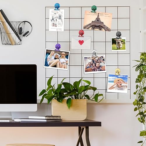 Vista 3 de FINDMAG Paquete de 12 clips magnéticos para colgar fotos y mostrar fotos, ideal para refrigerador, exhibición de fotos de graduación y soportes