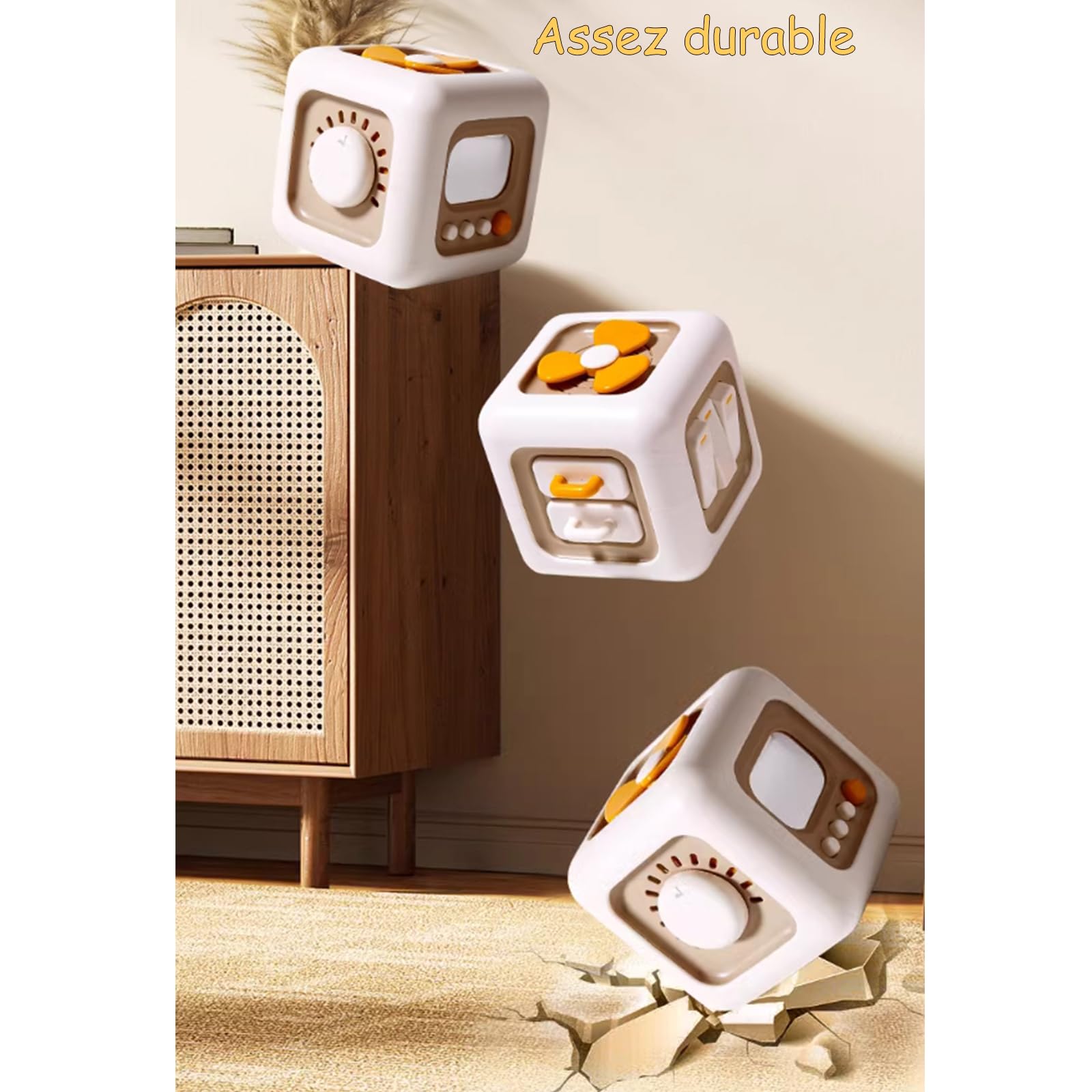 Loyzico Jouets Bebe 1 an Cube d'Activité 6 en 1 pour Garçons Filles, Sensoriels Montessori Jouets Enfant, Jouets de Voyage pour de 1 à 3 Ans, Jeux Bebe Cadeaux 12 Mois