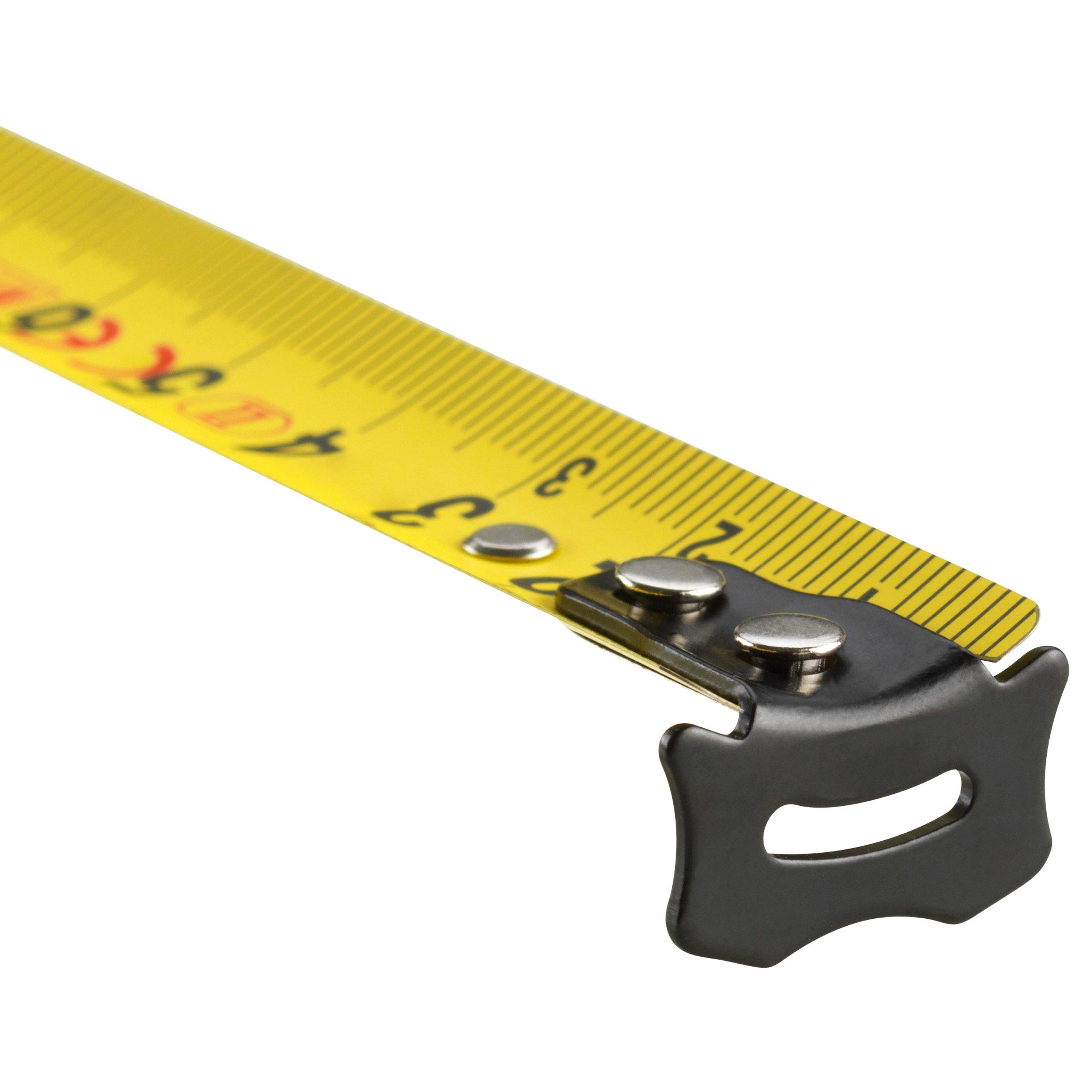 SOLA COMPACT – Metro a nastro 5 m/19 mm – Metro tascabile con clip per cintura – Nastro in acciaio laccato giallo con scala mm – Classe di precisione II – Metro con gancio terminale mobile – Lunghezza