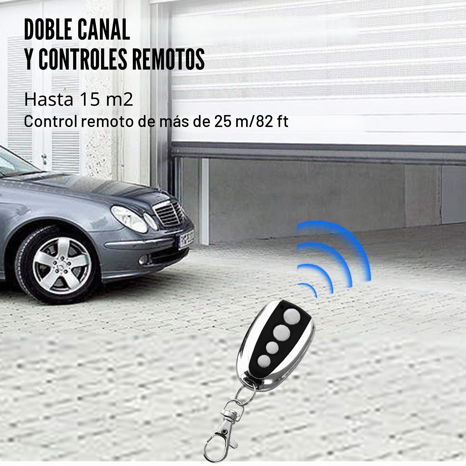 VEVOR - Portal de garaje automático con código rodante 1000 N completo para puerta basculante 200 W máx. puerta eléctrica a cilindro código rodante para puertas seccionales y puertas abatibles