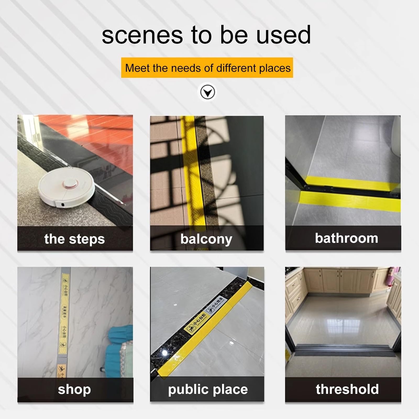 Rampa de umbral para robot de barrido de silla de ruedas, superficie antideslizante y texturizada, ideal para puertas, escaleras, escalones, bordillos, rampa de elevación
