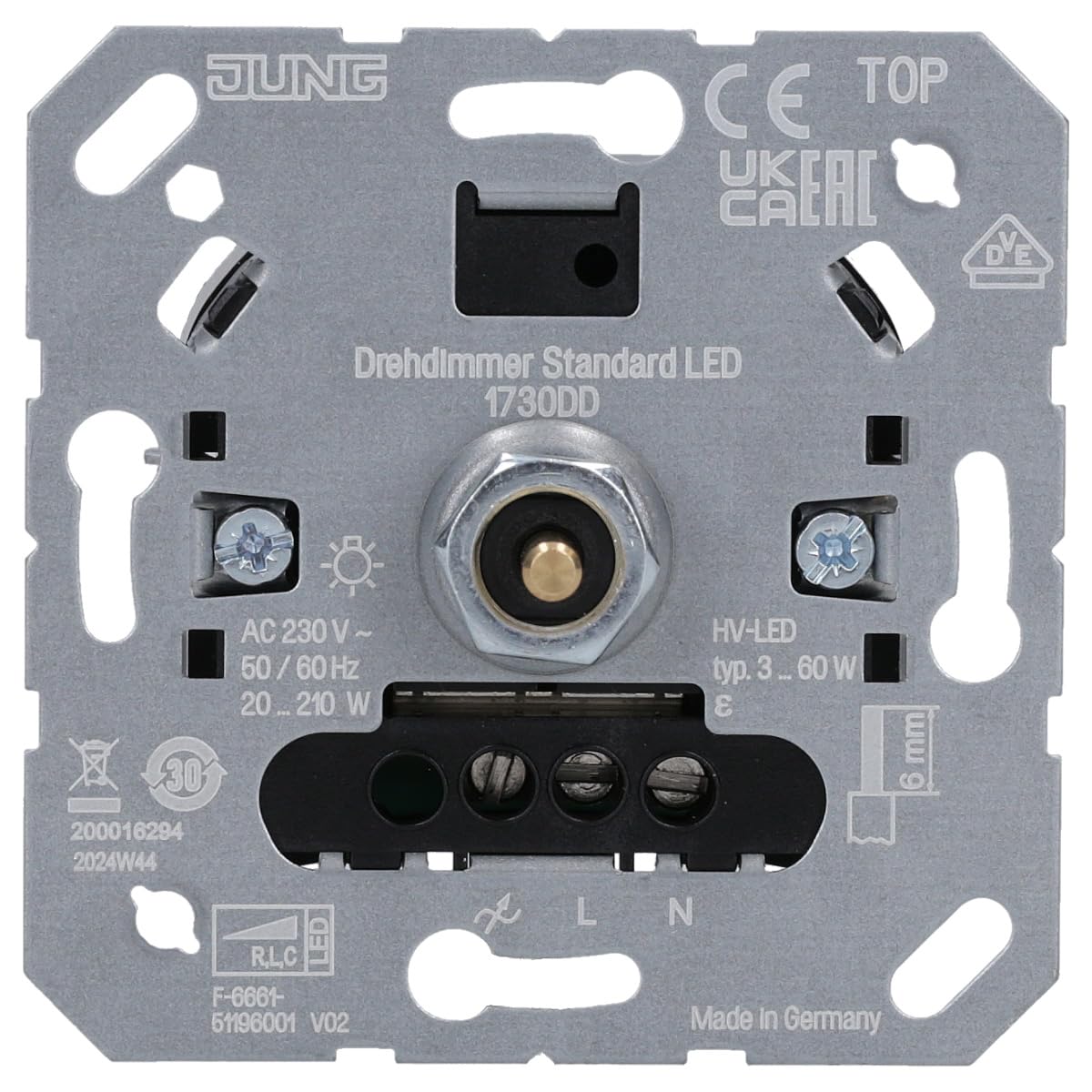 Jung 1730DD Drehdimmer Standard LED, mit Inkrementalgeber, ohne Nebenstelleneingang