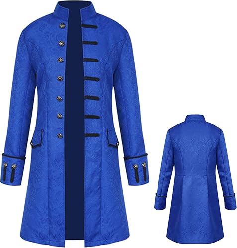 Miniatura 3 de Chaqueta steampunk vintage para hombre, abrigo victoriano bordado, medieval gótico, vampiro, cosplay, disfraz de Halloween