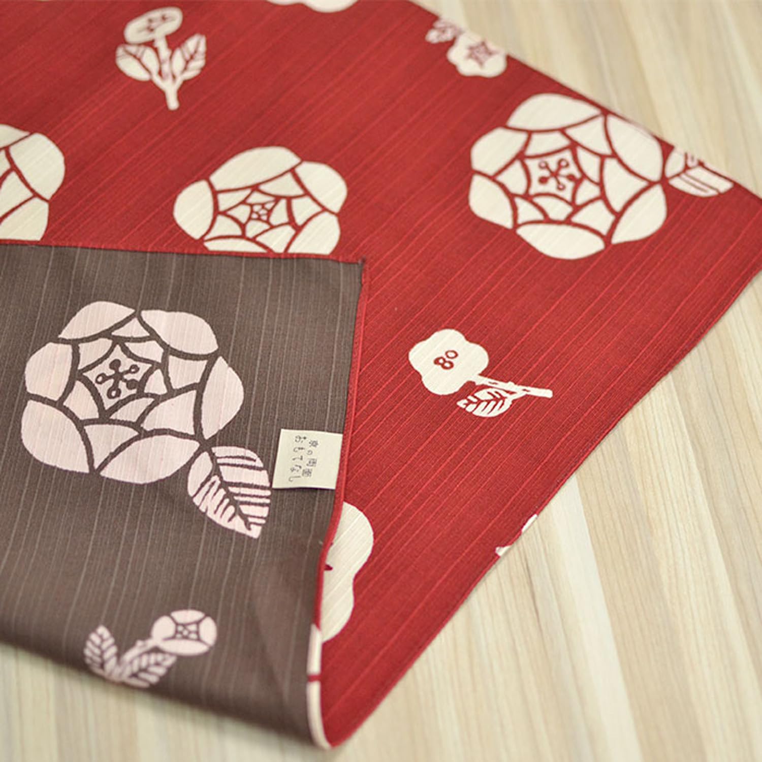 Furoshiki appiccicoso Grande design scandinavo Bento Wrap Lunch Cloth Giapponese furoshiki (Uccello) (50×50, Reversible deep scarlet rose)