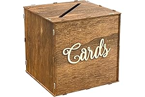 Rustic Wooden Card Box 9x9x9 Inch: An Enduring Keepsake for Special Events