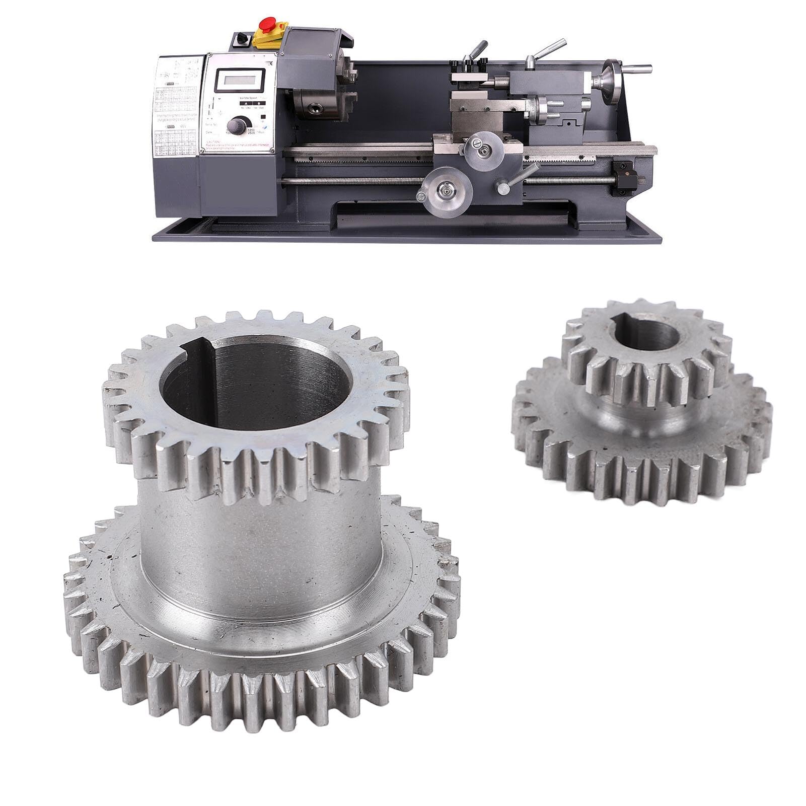 Juego de Engranajes de Torno de Metal, Engranaje Duplicado Fijo T37 T27 con Deslizante T26 T16 para Mini Torno 0618 7x12 7x14
