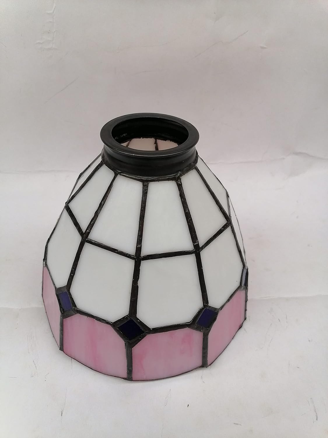 HUIMEIJU Pink Glass Lampshade - 2PCS Tiffany Stained Glass Set, 6 Inch Diameter, Suitable for Fan, Wall, or Ceiling Lamps
