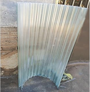 Corrugated Roofing Sheets Plastic 1mm Thick,Clear Polycarbonate Roof Panels,Insulating Roofing Cladding Panel,Sun Roofing Tiles Fiberglass FRP Daylighting Panels,7Pcs-0.9x1.4m(35x55in)