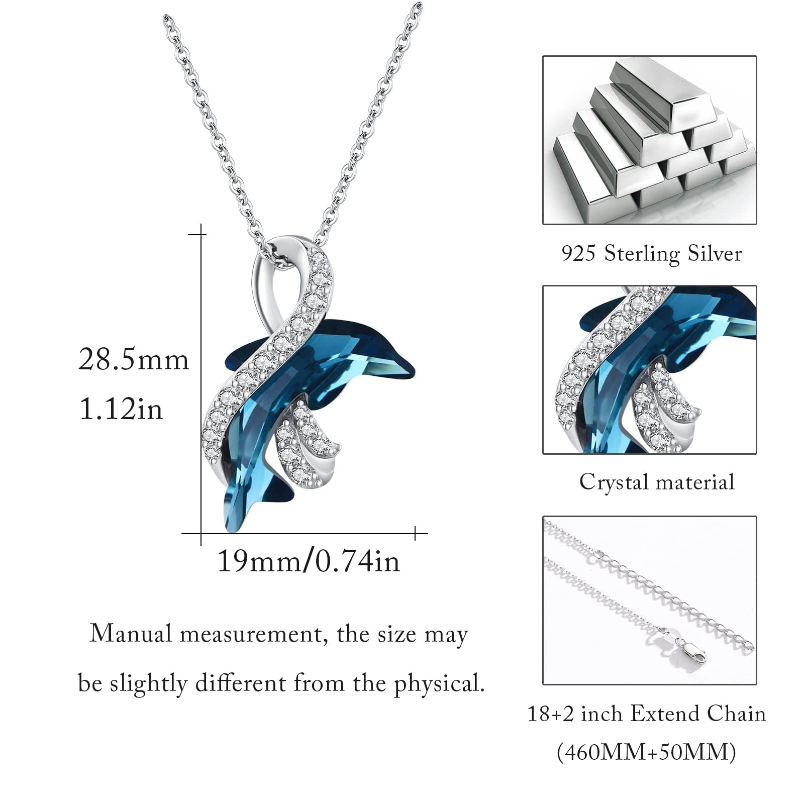OHAYOO Fuchs/Katze/Delfin/Schmetterling/Libelle/Schildkröte Kette Silber 925 Tier Kette Mädchen Tier Anhänger Halskette Mondstein Schmuck für Geschenke Damen Mädchen Kinder