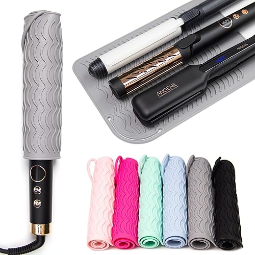 Miniatura 4 de ANGENIL Plancha de rizador de hierro plano grande antiquemaduras resistente al calor, para herramientas de peinado de pelo de viaje de doble