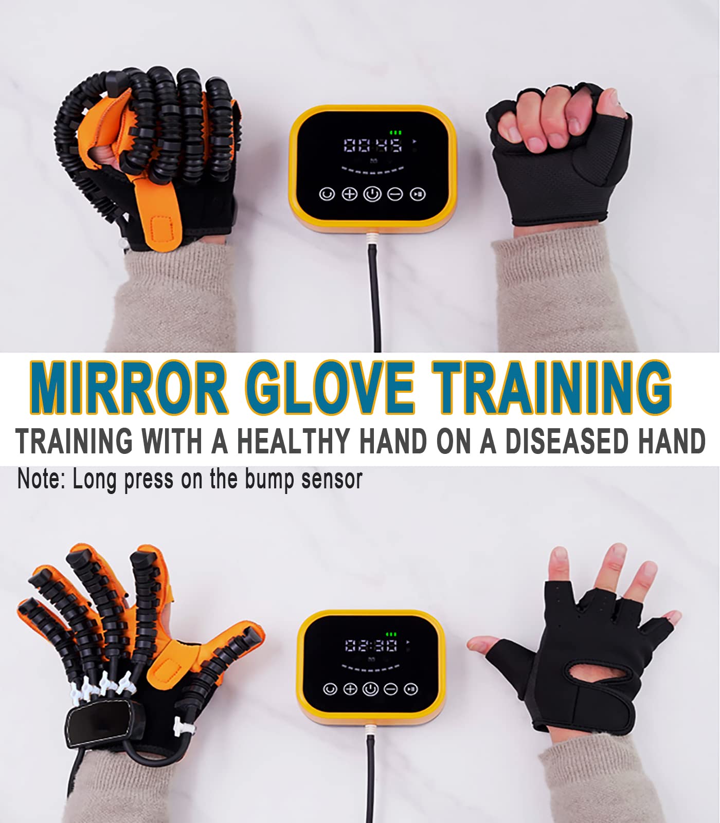 Rehabilitation Robot Gloves Hemiplegia Hand Stroke Recovery Equipment, Finger Exerciser & Hand Strengthener Physical Therapy Equipment(Color:Right hand,Size:Medium)