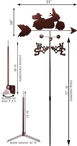 Miniatura 3 de SWEN Products Veleta de motocicleta Harley vestida completa (estaca de jardín incluida)