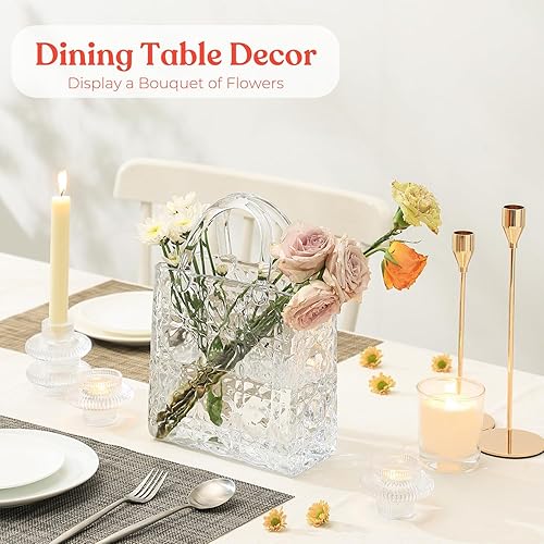 Miniatura 3 de Jarrón de bolsa, florero de bolsa de vidrio, florero de vidrio transparente, florero moderno, florero estético para flores, jarrón decorativo con