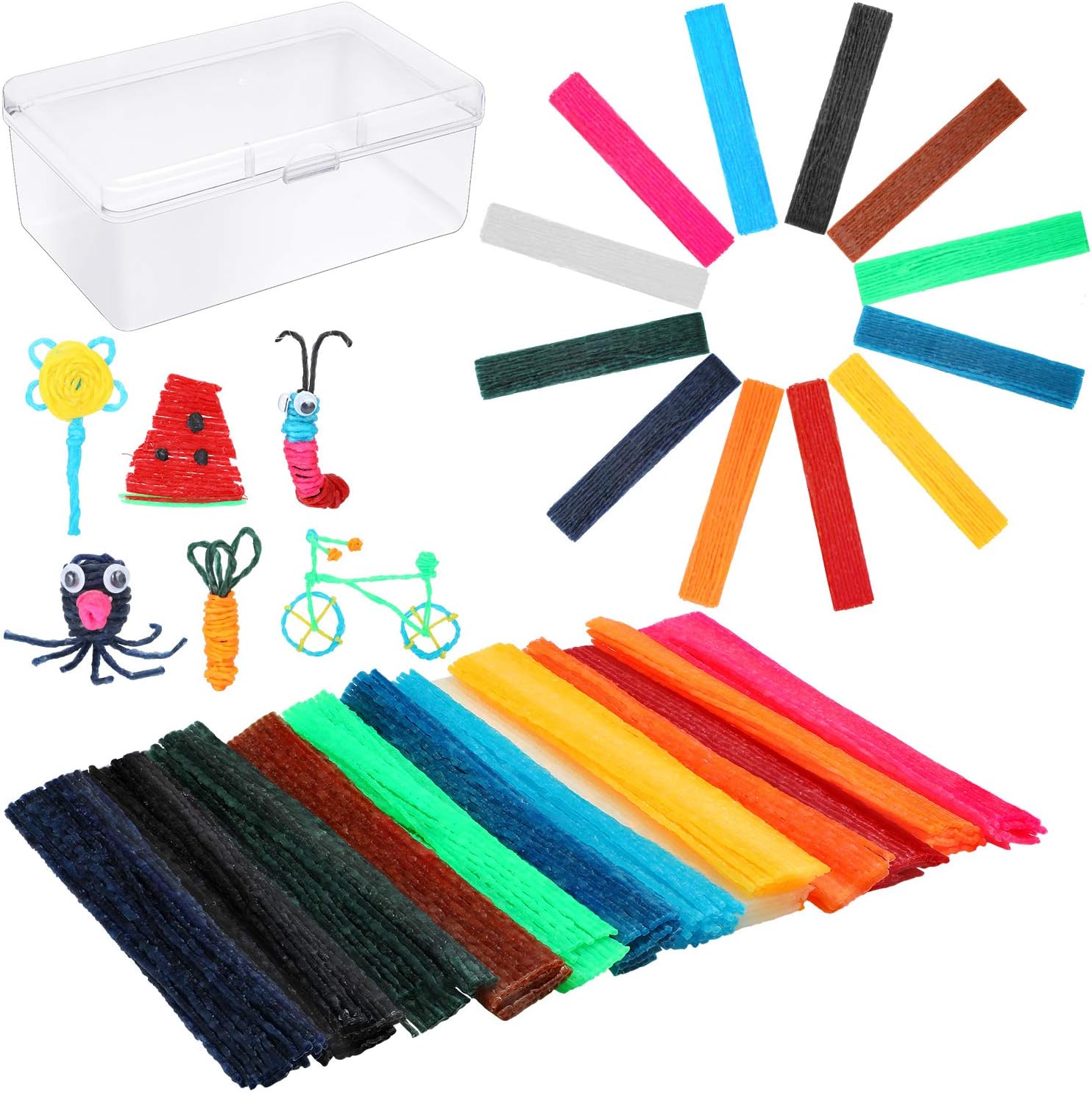 Wax Craft Sticks for Kids Bendable Sticky Yarn Molding Sculpting Sticks in 13 Colors