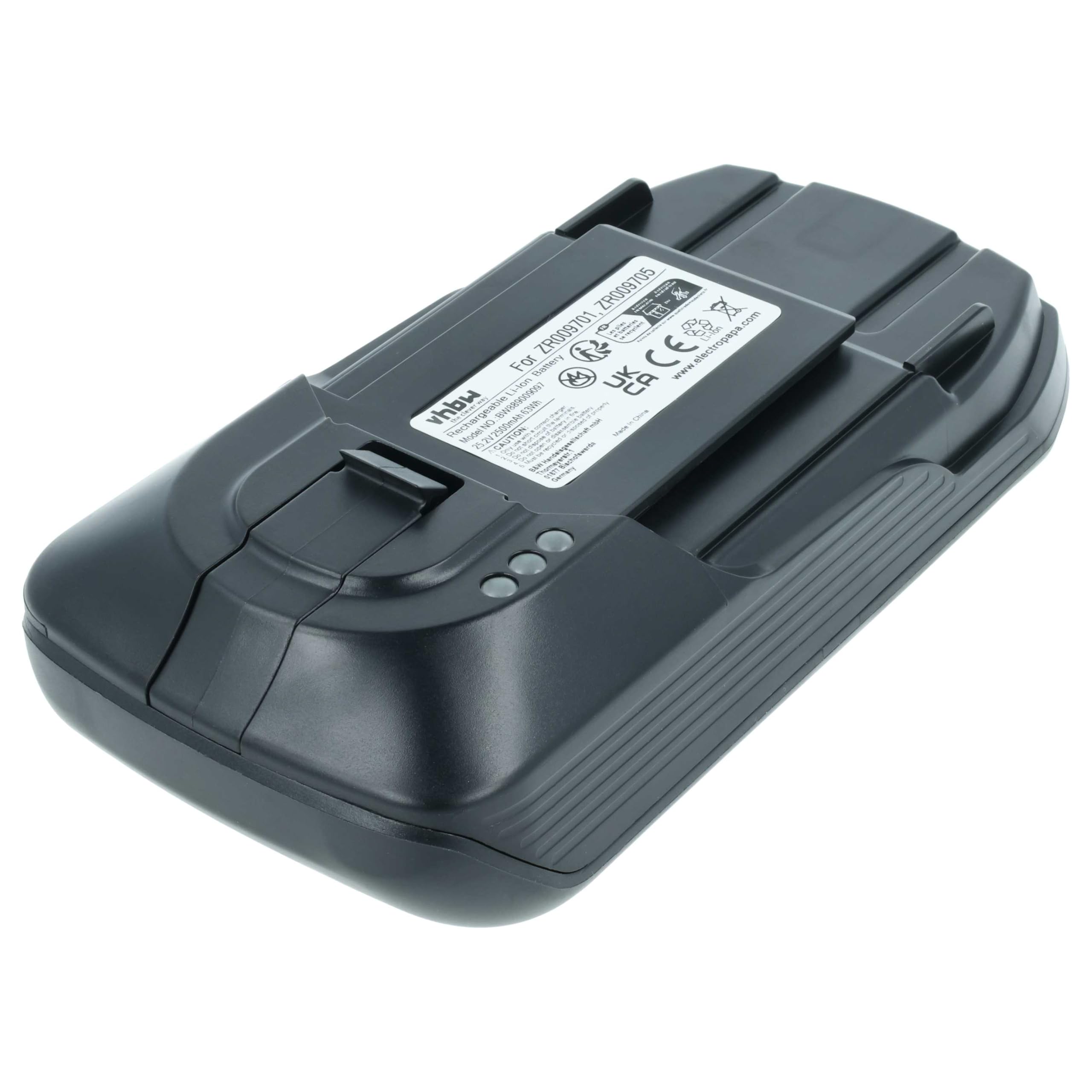 vhbw batteria compatibile con Rowenta RH98A7WO/4Q2, RH98A7WO/4Q3, RH98A8, RH98A8WO/4Q0, RH98A8WO/4Q2 home cleaner (2,5Ah, 25,2V, Li-Ion)