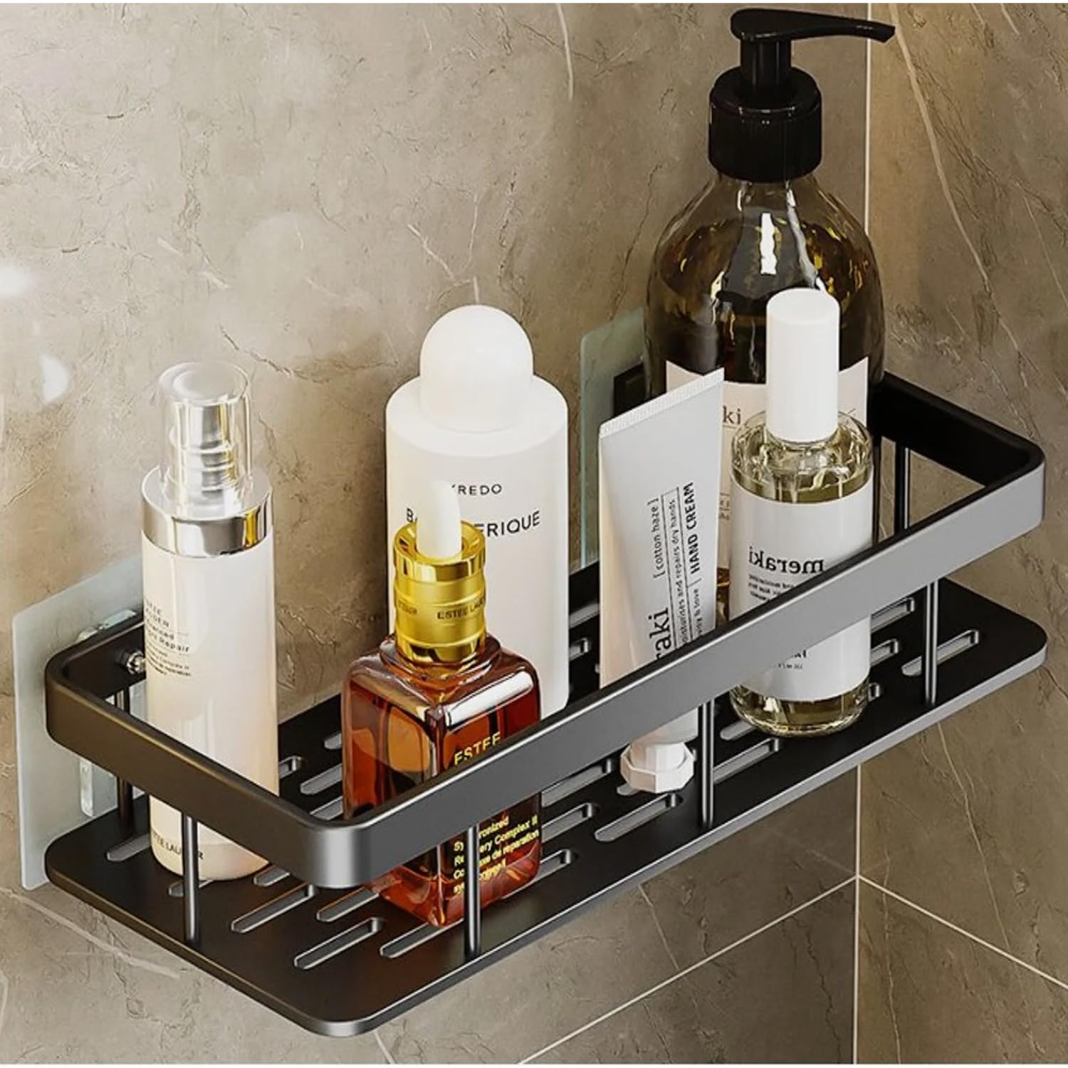 Maitri™ Carbon Steel Shelf | Bathroom Corner Shelf | Self Adhesive for Wall, rustproof, Nail-Free No Drilling Organizer Holder | Kitchen Shelf (Flat) (B0DBZP8QRD) Amazon Price History, Amazon Price Tracker