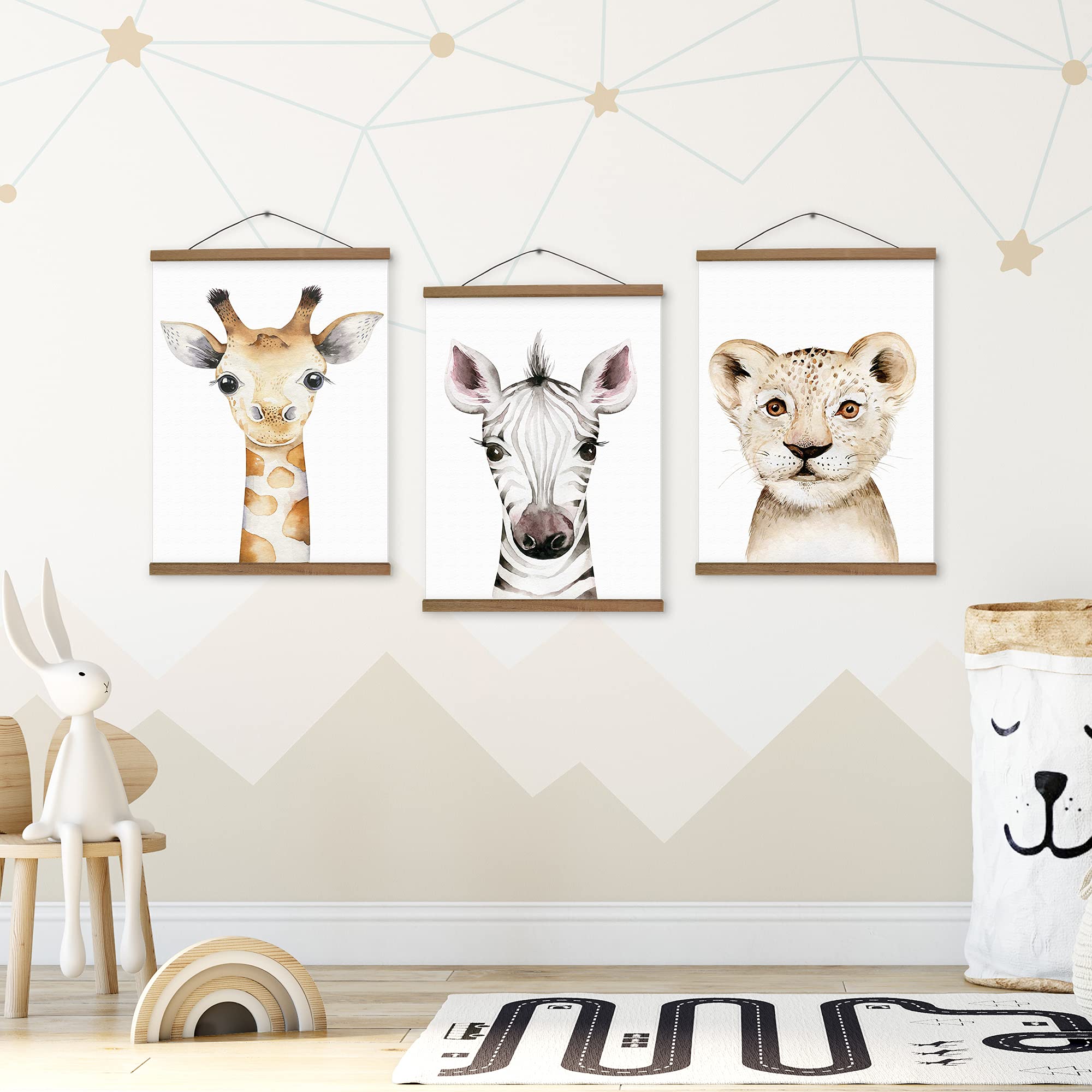 Stupell Industries Animal Silhouette Wall Art Set - 3 Piece Lion, Panda, Zebra, Rhino Plaques, 12x12 - View #2