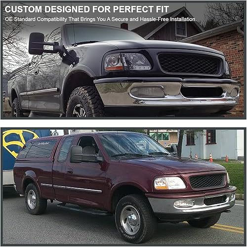 Miniatura 2 de Spec-D Tuning Espejos laterales telescópicos de remolque compatibles con Ford F150 1997-2003, par izquierdo + derecho