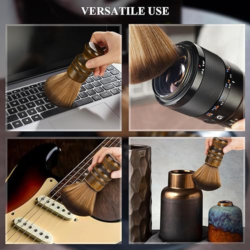 Miniatura 7 de NiHome Cepillo de limpieza de discos de vinilo, limpiador de discos LP suave antiestático, cepillo removedor de polvo de vinilo con cerdas de fibra