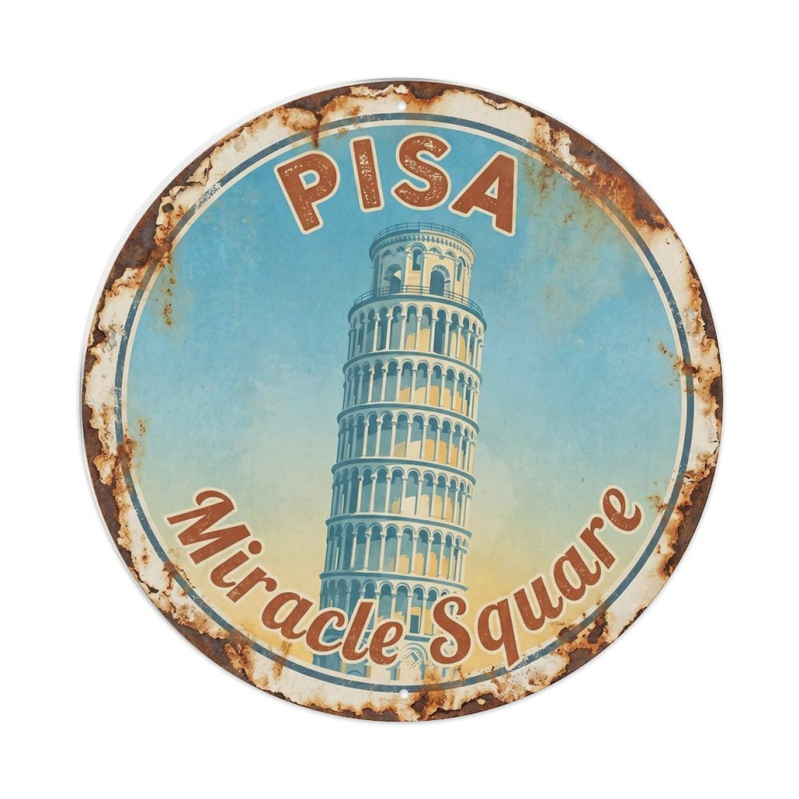 Fqnyr Style Vintage Travel Leaning Tower Pisa 1 Metal Tin Sign