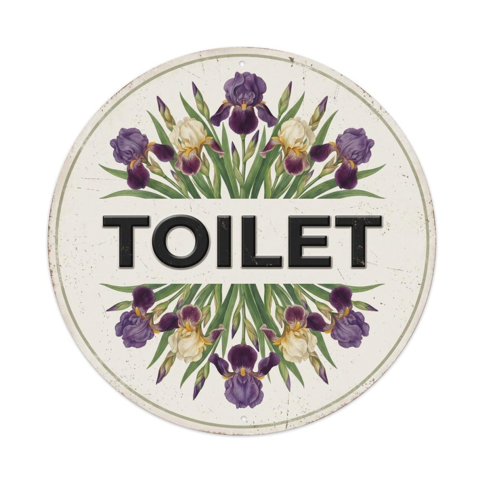 Okahys 8X8inch(20X20cm) Toilet(Wc) Signage Iris Vintage Metal Tin Sign
