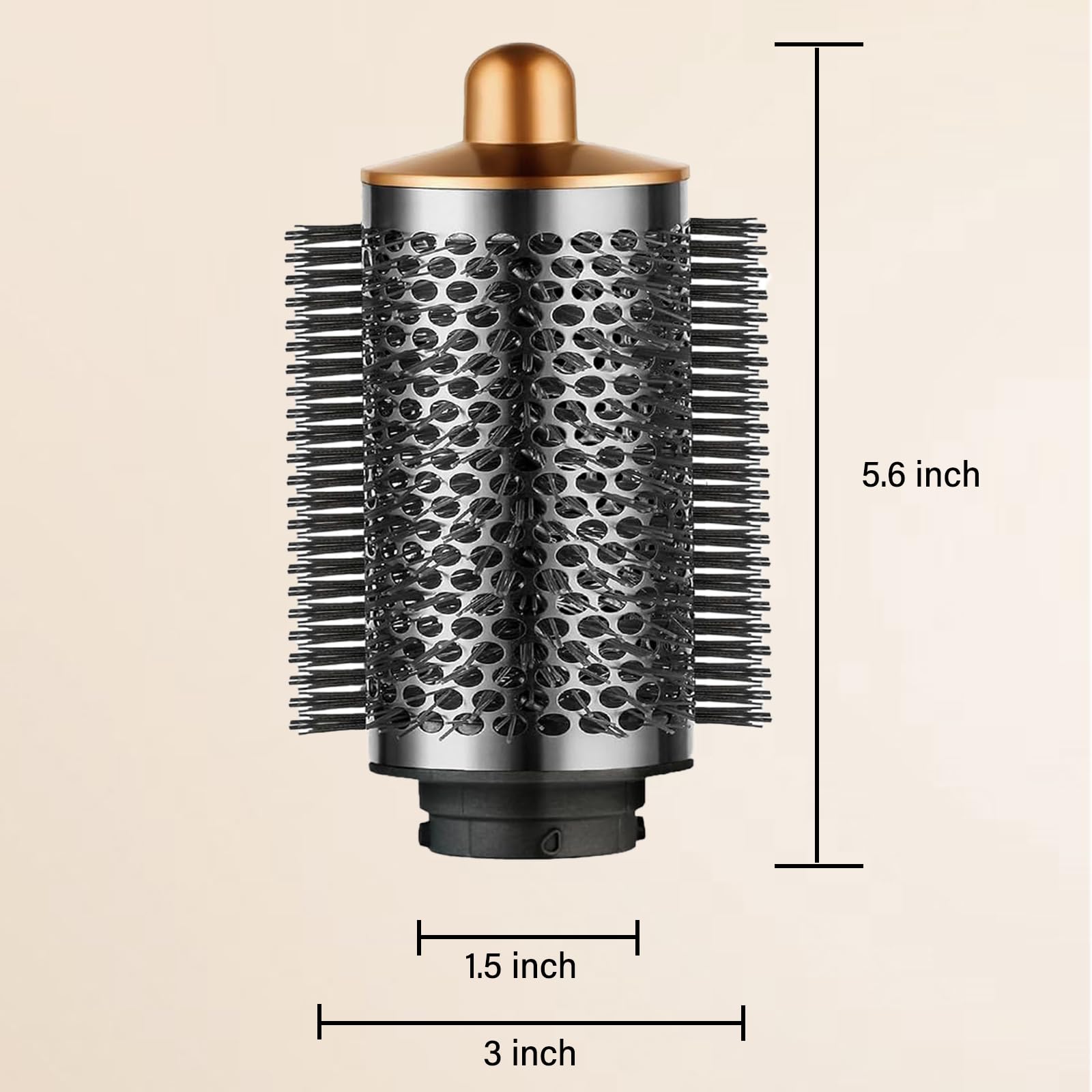 CHUANCHENG Spazzola volumizzante rotonda grande per Dyson per styler Airwrap HS01 HS05 per asciugacapelli Dyson con adattatore, oro