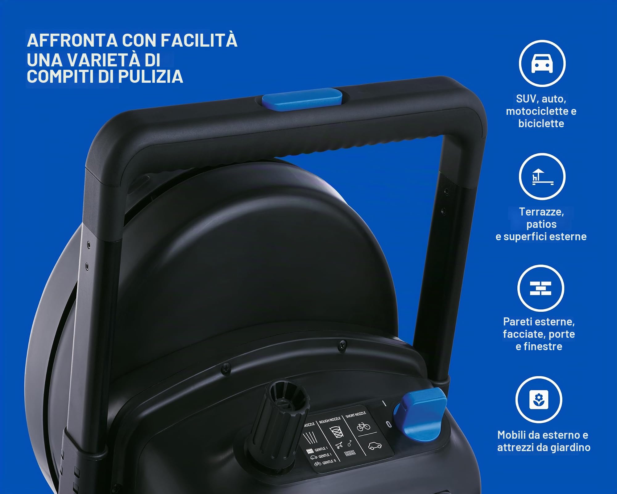 Idropulitrice Nilfisk Excellent 160 Bar - Idropulitrice ad Alte Prestazioni + Power Foam Blaster - Per Grandi Terrazze e Automobili (2300 W)