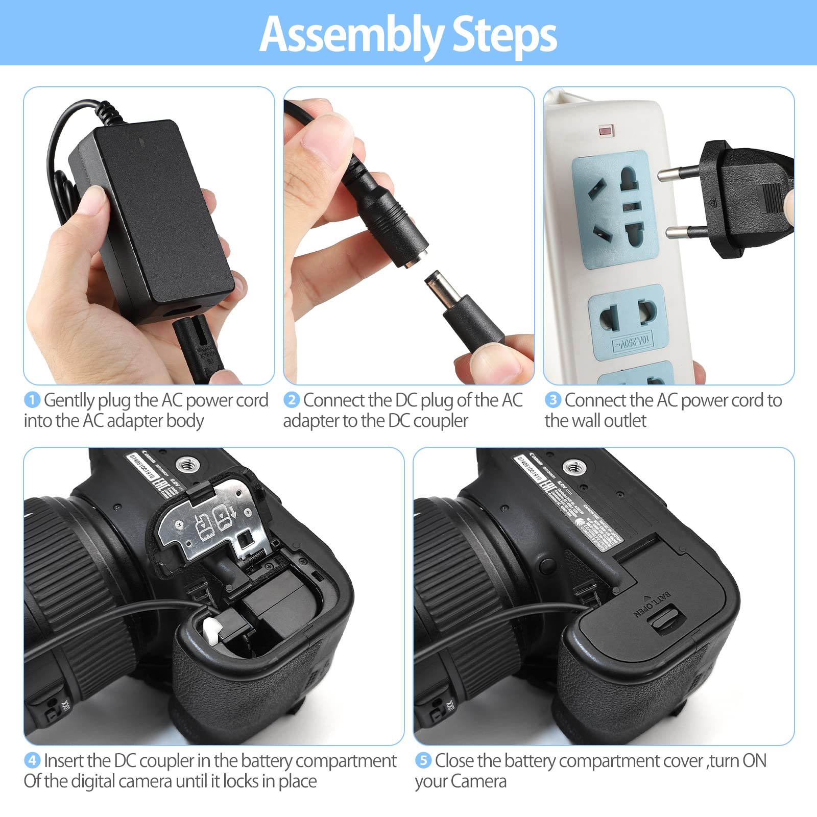 ENEGON ACK-E18 ACアダプター Canon LP-E17 ENEGON LP-E17 Dummy Battery ACK-E18 DC Coupler Adapter Kit