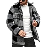 Flannel Jacket for Men No Hood Button Down Plaid Shirt Shackets Turndown with Pockets Casual Stylish Fall Fashion 2025
