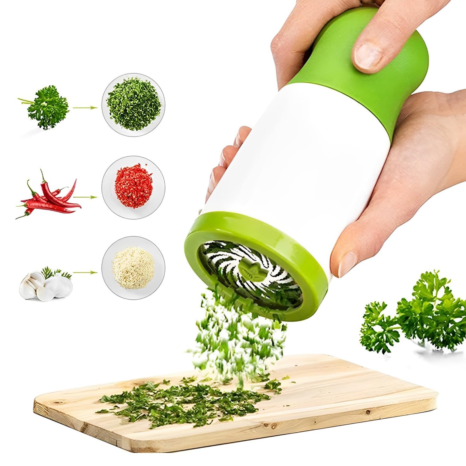 TazweeqHerb Grinder, Spice Mill, Parsley Shredder, Chopper, Vegetable Cutter, Garlic Coriander, Spice Grinder, Crusher, Kitchen Accessories for Gourmet Cooking