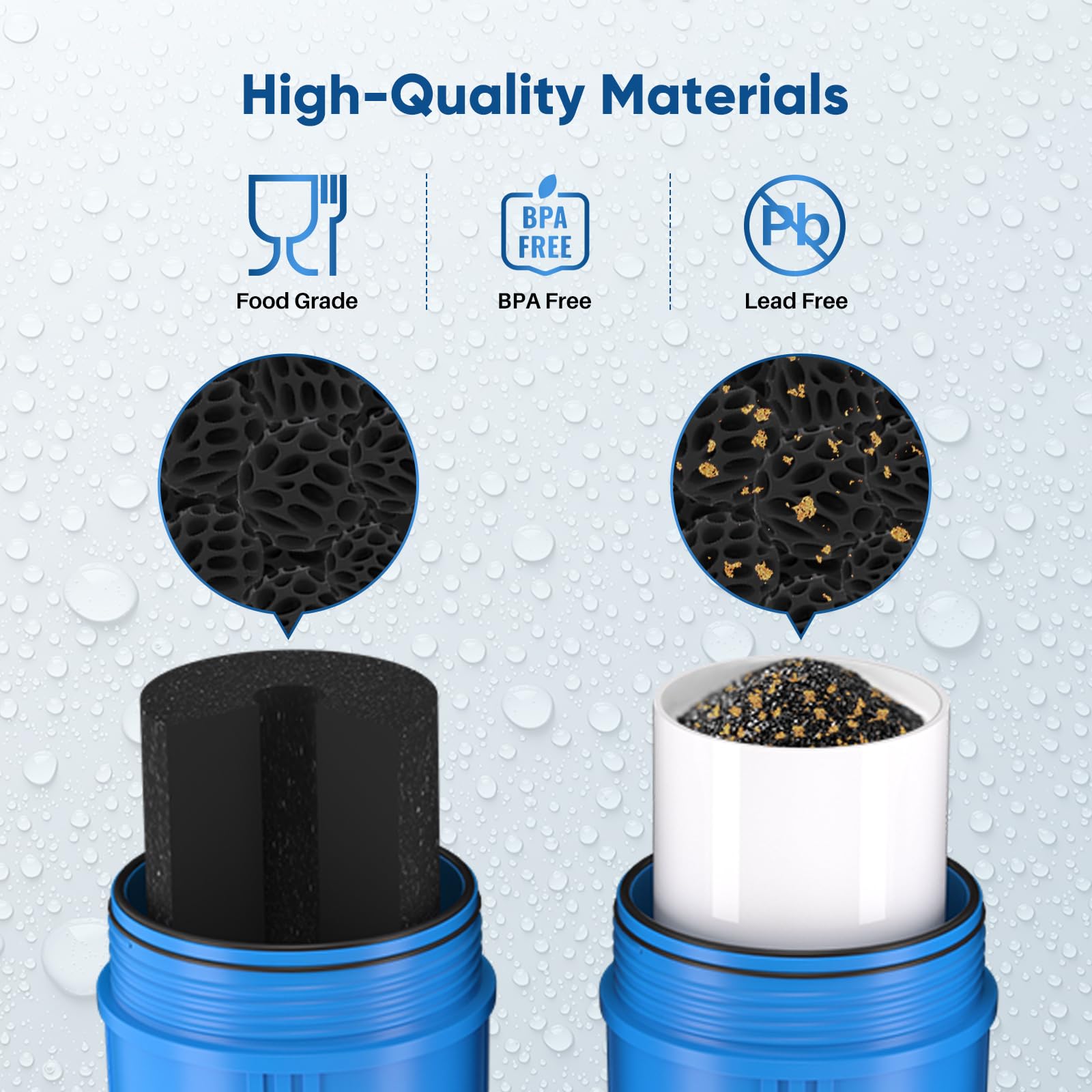 PUREPLUS Kit combinato di cartucce filtro dell'acqua a 2 stadi per tutta la casa, 11,4 x 25,4 cm, con KDF e carbone attivo granulare, e filtro a blocchi di carbone attivo, kit di ricambio per