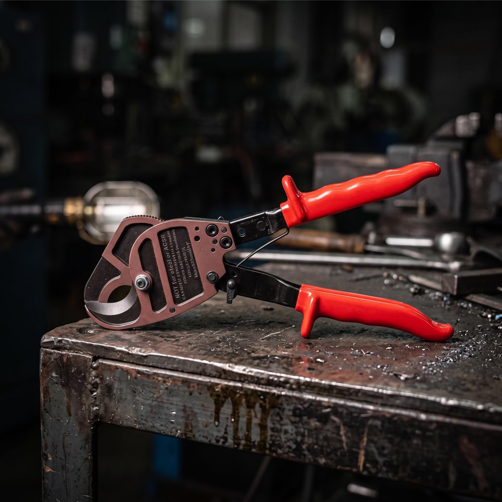 Gralara Tronchacavi Manuale Tronchesi Cesoia Cavi Pinza Crimpatrice Utensile Tagliacavi a Cricchetto in Acciaio Legato con Blocco Vicino al E Rilascio Rapido