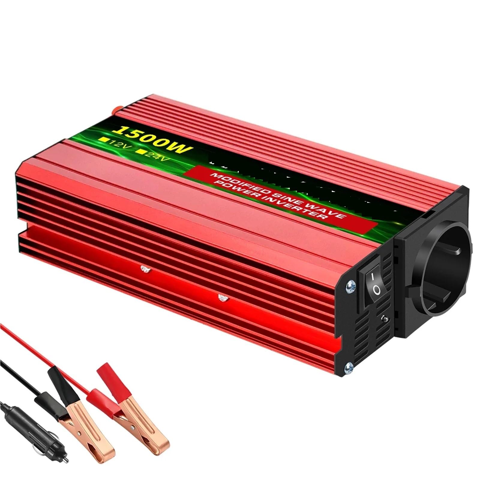 Przetwornica napięcia, Modyfikowana fala sinusoidalna z wyświetlaczem napięcia 600W 1500W 2000W 2500W falownik 12V 220 do samochodów ciężarowych, do domu(12V1500W50HZ)