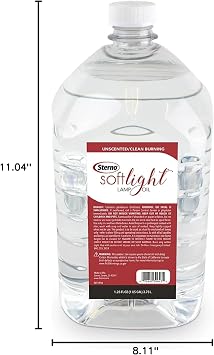 Sterno SoftLight Lamp Oil Gallon - Clean Burning & Unscented Lantern or Torch Fuel for Less Soot & Smoke - Liquid Paraffin Lamp Oil for Refillable Liquid Paraffin Wax Candles, Outdoor Torches, More
