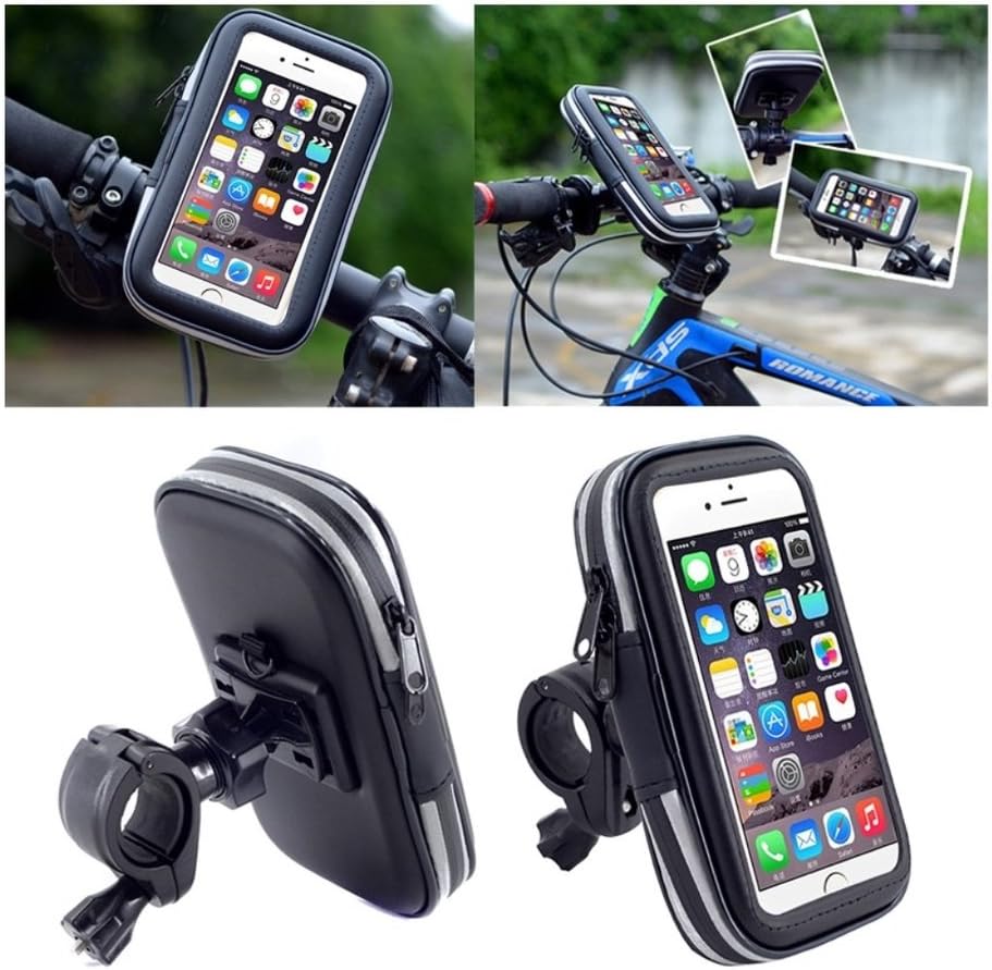 Professional Reflective Support for Bicycle Handlebar and Rotatable Waterproof Motorcycle 360 for GOOPHONE S9 - Black