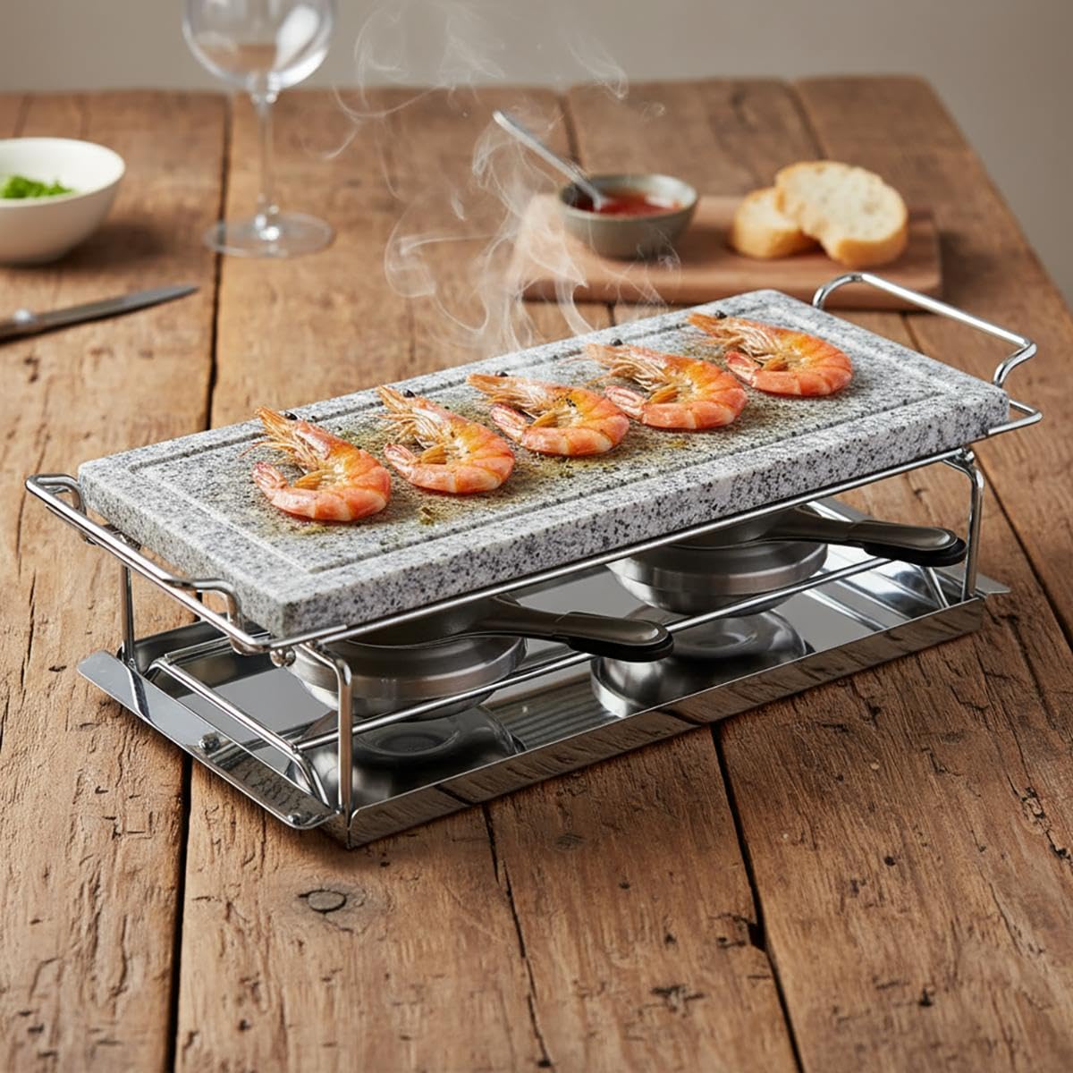 Natuursteen, Ollaire, dikte 2 cm, vervanging voor lavagrill, grill, vlees, groenten, vis, gemaakt in Italië, 25 x 30 x 2 cm
