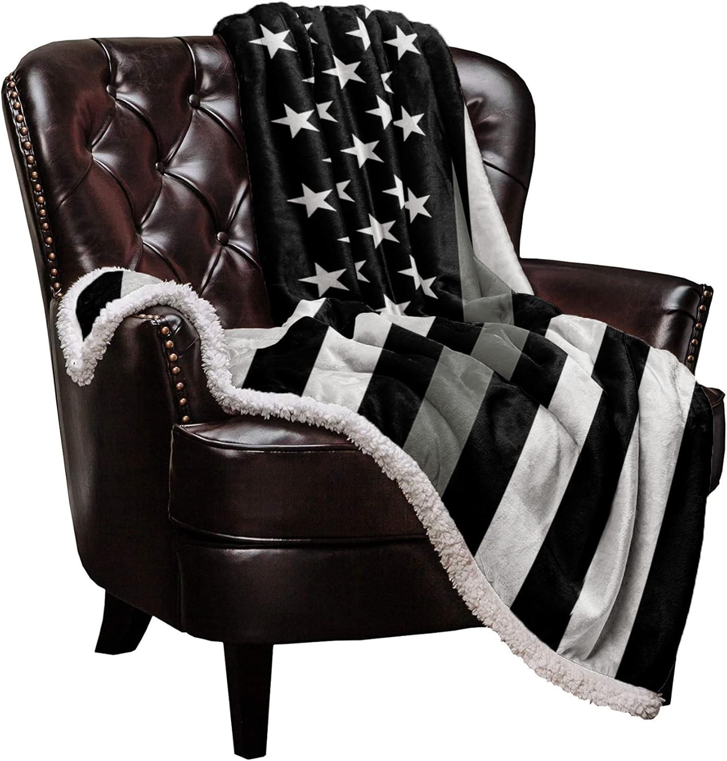 Untra Soft Sherpa Fleece Blanket, Thin Gray Line Law