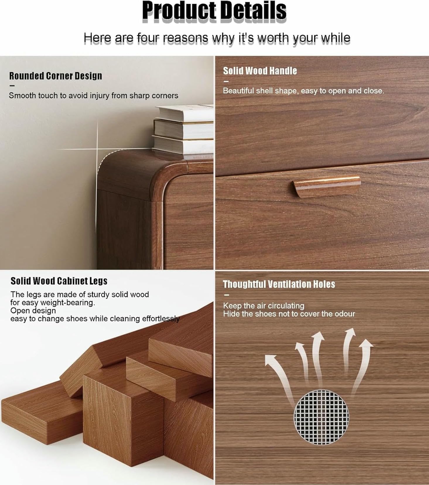 Scarpiera sottile in legno con ripiano estraibile per bicchieri - Elegante scarpiera ventilata per ingresso, camera da letto e soggiorno - Soluzione di archiviazione per corridoi e piccoli spazi~/