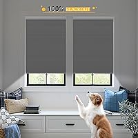 Vista 4 de Persianas Celulares Sin Cable, Persianas Opacas para Ventana para el Hogar, 22W x 48H, Plata Fría (Opaca)