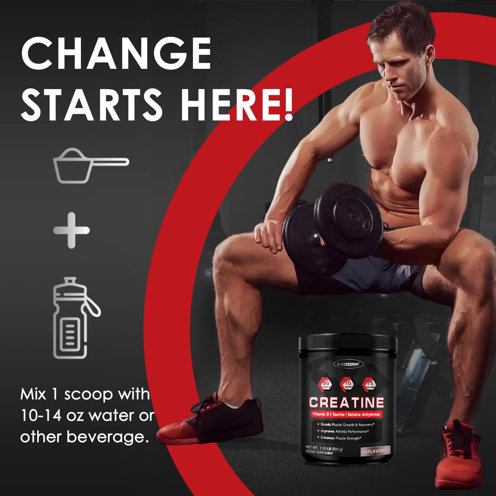 ZEBORA Micronized Creatine Monohydrate Powder for Women & Men, 75 Servings — Amazon image 8