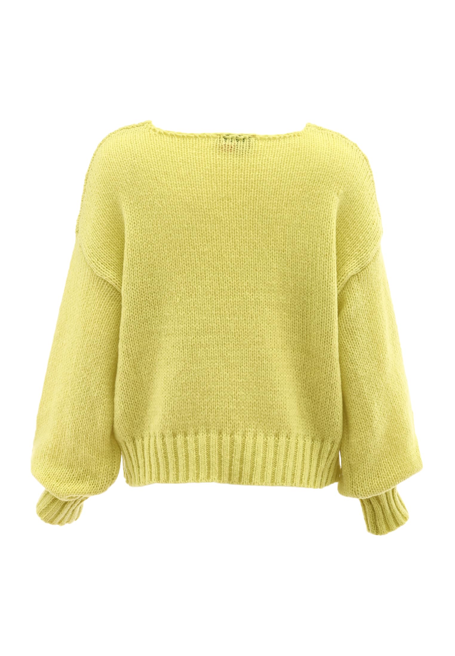 sookie Damski sweter, modny sweter z dekoltem w serek, poliester, limonka, rozmiar XL/XXL, Limette, XL