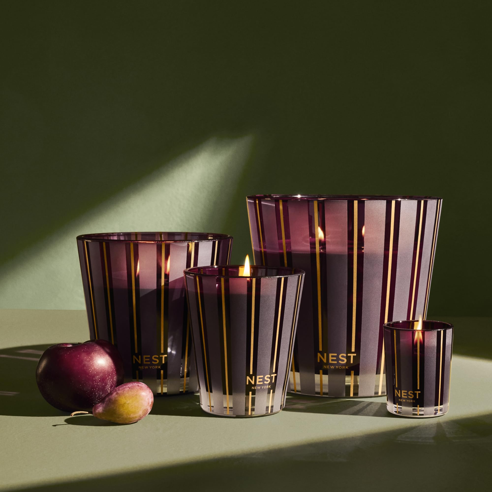 NEST New York Scented Votive Candle, Autumn Plum - 2 oz - Up to 28-Hour Burn Time - Reusable Glass Vessel