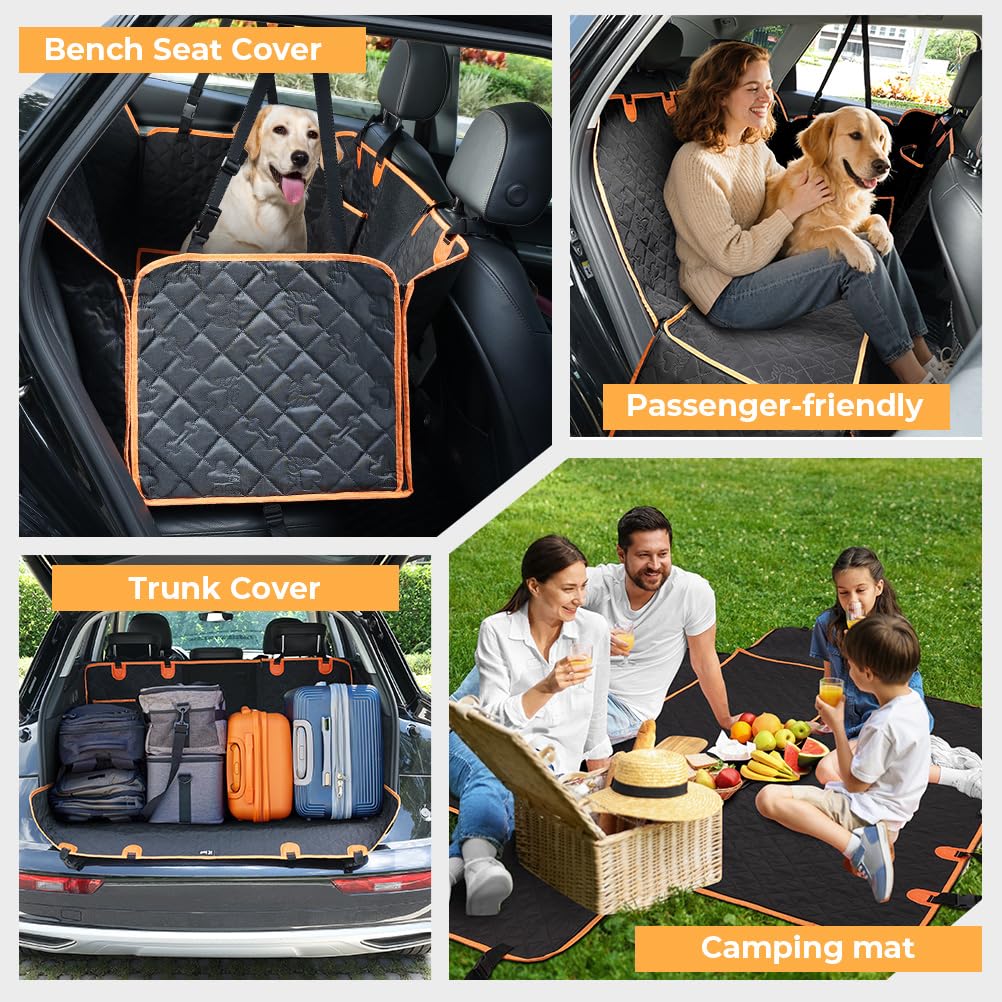 KYG Coprisedile Auto per Cani con Telo Extra Rmovibile Telo Auto per Cani Impermeabile e Resistente Telo Cane Auto Sedili Posteriori con Finestra in Rete, Facile da Pulire, Antiscivolo e Antigraffio