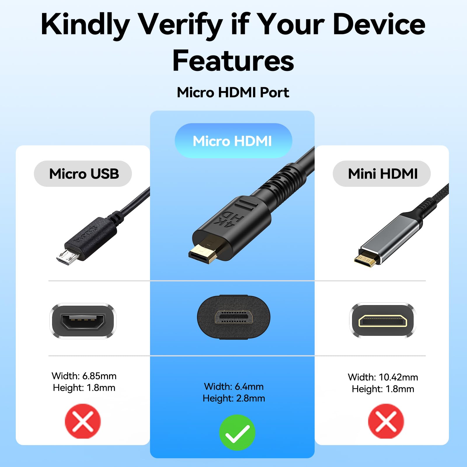 Câble DisplayPort vers micro HDMI, unidirectionnel, 4K @ 60 Hz, 2K @ 120 Hz 1,5 m DP vers micro HDMI pour Dell, ordinateur de bureau, AMD, NVIDIA vers ASUS XG17AHP, moniteur portable