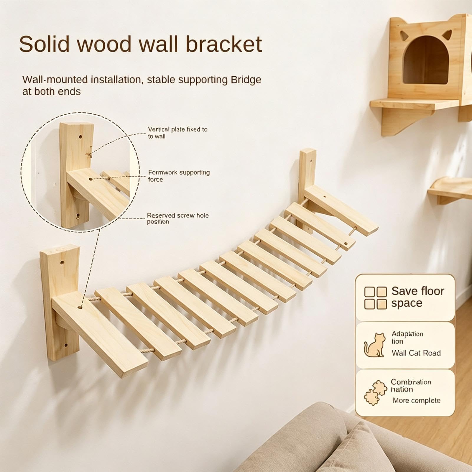 Stable Wooden Indoor Kitten Activity Center - Frame
