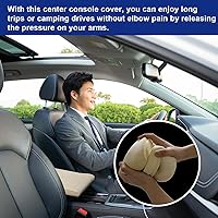 Vista 6 de Ziciner Funda para Consola Central de Coche, Cojín de Apoyo para Reposabrazos de Espuma Viscolástica de Cuero, Almohada Impermeable para Manos